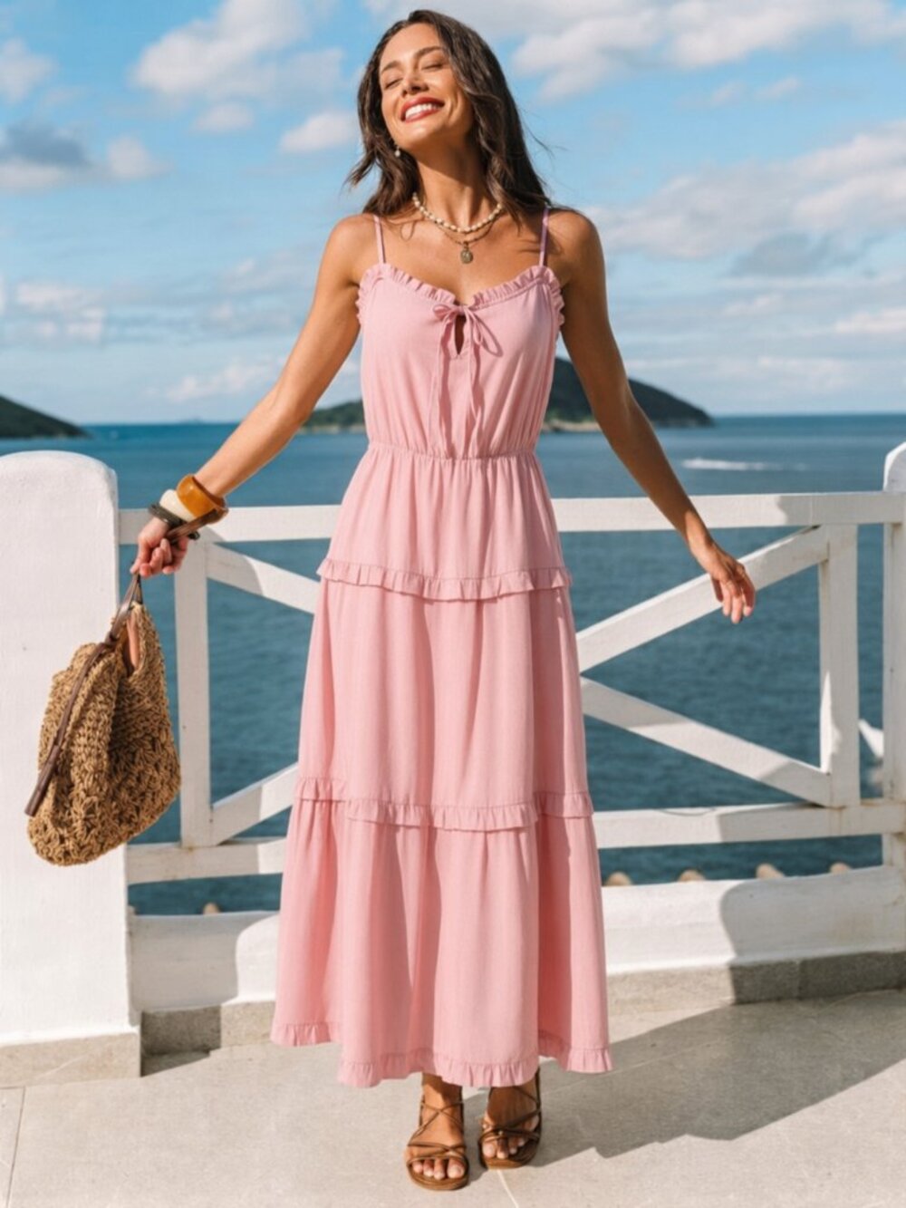 Lovers + Friends Rosalie Midi Dress Coral Size M NWT